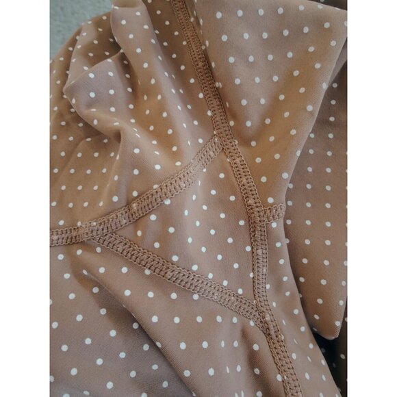 Allfenix Piper Warm Taupe White Polka Dot Cropped Compression Leggings 7/8 L NWT - Picture 4 of 6